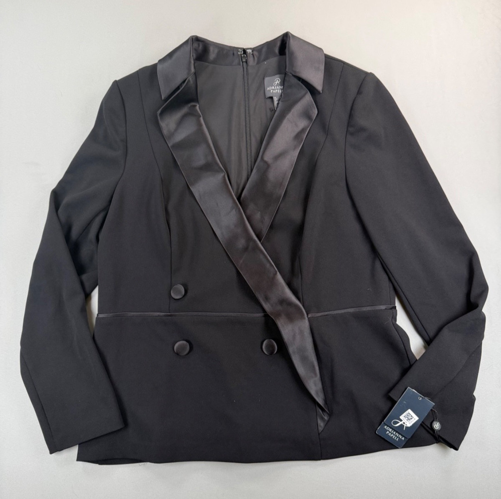 New Adrianna Papell Crepe Tuxedo Blazer / Suit Jacket (Women's Size 16)